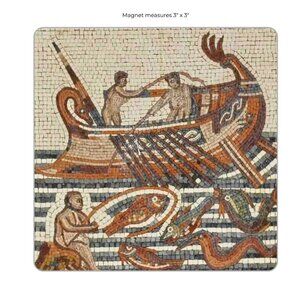 NWT "Tunisian Mosaic of Fishermen" Artisan Magnet